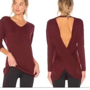 VIMMIA SHAVASANA REVERSIBLE 4-WAY STRETCH LIGHTWEIGHT BURGUNDY SWEATER Size XS